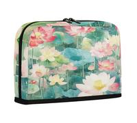 sanluoli Pencil Carrying Case Large Capacity Make Up Bag Lightweight Stationery Storage for Girls High School flower Flowers Peach River Dreamy
