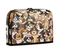 sanluoli Pencil Carrying Case Large Capacity Make Up Bag Multi-Purpose Stationery Organizer for Adults School Supplies Retro Cartoon Pirates Dog