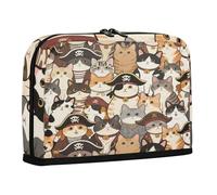 sanluoli Pencil Carrying Case Large Capacity Pen Pencil Case Lightweight Stationery Pencil Case for Teacher Preppy School Supplies Retro Cartoon Pirates Cat