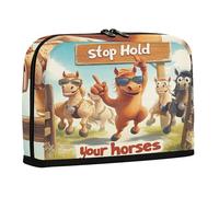sanluoli Pencil Case Bag Large Capacity Pen Case Cosmetic With Slot Coin for Student Middle School Hold Your Horses