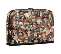 sanluoli Pencil Case Box Large Capacity Pen Bag Multi-Purpose Coin for Nurse School Supply Retro Cartoon Pirates