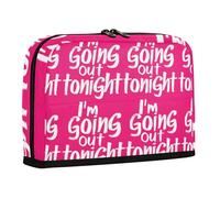sanluoli Pencil Case Organizer Large Capacity Makeup Bags Case Pencil Holder for Man Preppy School I'm Going Out Tonight Hot Pink