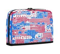 sanluoli Pencil Case Organizer Large Capacity Pen Bags Expandable Storage Organizer for Adolescentes Grade School Supplies Independence Day Red White Blue