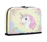 sanluoli Pencil Case Organizer Large Capacity Pen Pencil Case Zip Stationery Bag for Teens School Supplies Peach Magic unicorns