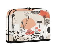 sanluoli Pencil Holder Large Capacity Makeup Bag Soft Case Pencil Holder for Boys Middle School Abstract Art Illustrations Flowers