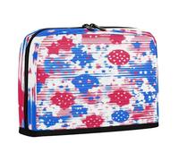 sanluoli Pencil Holder Large Capacity Pen Bag Slim Multi-Purpose Bag for Adults Preppy School Independence Day Red White Blue