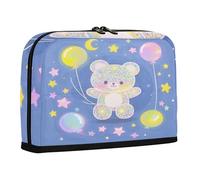 sanluoli Pencil Holder Large Capacity Pen Case Organizer Expandable Stationery Organizer for Teen Boys Travel Cartoon Cute Fake Sequin Bear