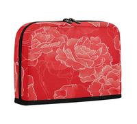 sanluoli Pencil Holder Large Capacity Upright Storage Bag Slim Stationery Pencil Case for College Student Cosmetics Carnation Lace Scarlet