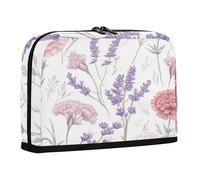 sanluoli Pencil Organizer Case Large Capacity Makeup High Capacity Organizer Box for Adults Grade School Supplies FLOWERs Blooms Red Purple