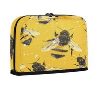 sanluoli Pencil Organizer Case Large Capacity Upright Storage Bag Multi-Slot Stationery Pencil Case for Preppy School Cute Glittering Cute Bees