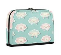 sanluoli Pencil Pen Case Large Capacity Storage Bag Slots Organizer Box for Nurse School Must Haves Sheep Ash Sticker Style Lake Blue