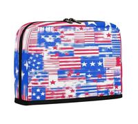 sanluoli pencil pouches Large Capacity Pen Pencil Case Zippered Coin for Adults Kindergarten Independence Day Red White Blue