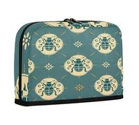 sanluoli pencil poucheses Large Capacity Make Up Bags With Zipper Organizer Box for Teens Preppy School Supplies Traditional Chinese Pattern Lady Bug Teal