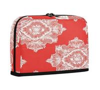 sanluoli Pencil Storage Case Large Capacity Make Up Bags Portable Organizer Box for Man College Carnation Lace Scarlet