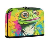 sanluoli Pencil Storage Case Large Capacity Pen Bag Cute Stationery Storage for Man Travel Chic Green Iguana