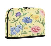sanluoli Pencil Storage Case Large Capacity Storage Bag Multi-Slot Stationery Organizer for Student Preppy School Supplies Yellow Floral Blooms Red