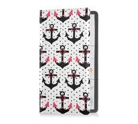 sanluoli Polka Dot Black and White Ocean Premium Leather Car Registration & Insurance Card Holder Vehicle Glove Box Organizer for Essential Document, Driver License, Cards