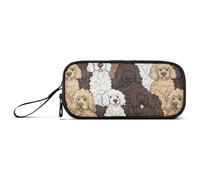 sanluoli Poodle Vivid Color Cute Dogs Nylon Pen Case Pencil Bag Big Capacity Pencil Case For High School Stationery for Middle School Preppy