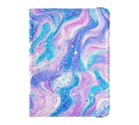 sanluoli Purple Blue Galaxy Starry Waves Leather Passport Holder Cover Wallet Wallet Combo Cute Passport Book Waterproof