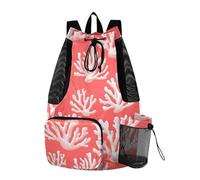 sanluoli Red Corals Sea Ocean Drawstring Backpacks String Bookbag With Inside Pockets Waterproof