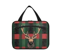 sanluoli Red Greend Eer hanging travel kit for men with hook, designer essentials cosmetic bag for mom backpacking porta cosmeticos mujer para cartera, red greend eer