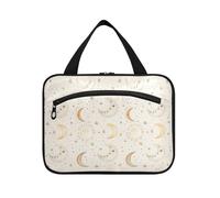 sanluoli Retro Boho Moons Suns hanging travel bags for women toiletry with hook, designer accessories medicine bag for adults backpacking maletín para maquillaje, retro boho moons suns