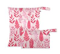 sanluoli reusable bag for cloth 2 Pack travel essentials for babies with handles for daycare, beach (Leave Folk Art)