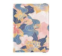 sanluoli Rich Chinese Watercolor Flowers Leather Passport and Vaccine Card Holder Combo Travel Passport Wallet with Vaccination Card Slot Passport Holder Case Waterproof