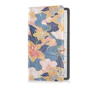 sanluoli Rich Chinese Watercolor Flowers Pu Leather Car Registration and Insurance Card Holder Glove Box Organize for Driver License, Cards & Essential Documents