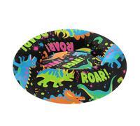 sanluoli Roaring Dino Spot Black Fluorescent Green Blue Pet Cat Beds Anxiety Relief Calming Bed for Small Size Pets Supplies M
