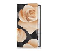 sanluoli Rose Velvet Ribbon Caramel and Black Premium Leather Car Registration and Insurance Card Holder Truck Accessories for Any Car, Truck, Motorcycle, Trailer or Boat