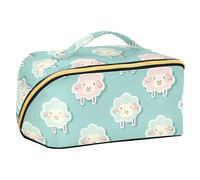 sanluoli Sheep Ash Sticker Style Lake Blue Cosmetics Bag with dividers stylish Cosmetic Bags For Women Travel Travel-Size Accessories
