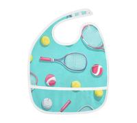 sanluoli Sport Cartoon Tennis Baby Drooling Bibs with Button Snap Cotton 2 Pack Burp Cloths and Bibs Infant Must Haves