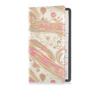 sanluoli Stripe Peach Gold Leather Car Registration and Insurance Card Holder Truck Accessories for Essential Document, Driver License, Cards