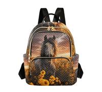 sanluoli Sunflower Sunset Horse Backpack for Women Large Capacity Ladies Gym Bag Travel Backpack for Yoga Sports Travel