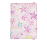 sanluoli Sweet Blush Color Star Leather Passport Holders Vaccine Card Holder Cover Combo Cute Passport Book Ultra Slim