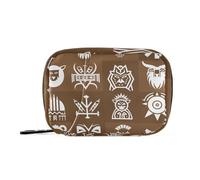 sanluoli Traditional Culture Of Brown Totem medicine bags with Detachable Compartments portable travel pill organizer