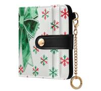 sanluoli Trendy Ladies Lightweight Foldable Wallet Cute Everyday PU Leather Wallet for Men Women Travel-Merry Christmas Bow Polka Bot
