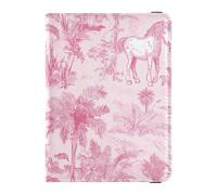 sanluoli Unicorns Rose Peach Leather Passport Holder Covers Case Card Holder Passport Case Badge ID Vaccine Card Holder Wallet Waterproof