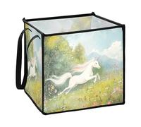 sanluoli unicorns Running in The Meadow baskets organization and storage boxes for shelves accessories baskets organization and storage boxes 13x13x13 In