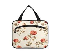 sanluoli United States Rose Beauty Flowers hanging travel bags for men with hook, designer expandable skin care bag for travel must bathroom maletín para maquillaje, United States rose beauty flowers