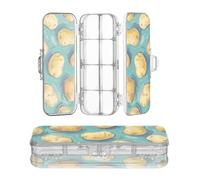 sanluoli Vegetable Potato Green Art Painting Clear Plastic Pencil Box 2 Layer Pen Storage Containers For Kids With Lid