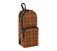 sanluoli Vintage Buffalo Plaid Checked Wine Red Nylon 3 Compartments School Pencil Bag Multi-purpose and aesthetic Pencil Cases For School Stationery Bag for Women School supplies 1600ml