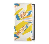 sanluoli White Yellow Geometric Planes Premium Leather Car Registration & Insurance Card Holder Truck Accessories for Essential Document, Driver License, Cards