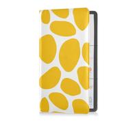 sanluoli Yellow Spots on White Background Premium Leather Car Registration & Insurance Card Holder Essential Car Wallet Case for Cards, Essential Document, Driver License Vehicle Paperwork