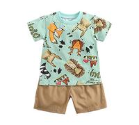 Sanlutoz Cotton Baby Boy Clothing Sets Summer Cartoon Newborn T-Shirt+Shorts 2pcs (12-18 months/80cm, BCS9046)
