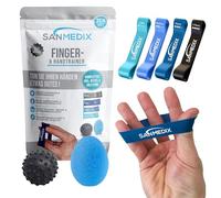 Sanmedix Hand Trainer Finger Trainer Set 6 Pieces - Grip Strength & Forearm Training, Hand Therapy for Osteoarthritis, Carpal Tunnel & Tendonitis - for Strengthening and Relief
