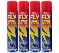 Sanmex 4 PCS FLY & WASP KILLER INSECTICIDE FAST ACTING PEST AEROSOL SPRAY 300ML