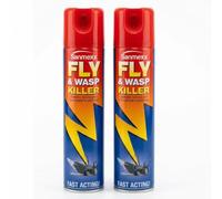 Sanmexx 2-Pack Fly & Wasp Killer Insecticide Fast-Acting Pest Aerosol Spray (300ml) Multi Insect Bug Control Treatment Home Flying Bug Repellent Mosquito Midge Gnat Killer Room Cleansing Shield Pack
