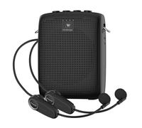 SANMIC Mini Wireless Voice Amplifier with Two Bluetooth Microphones,Portable Megaphone Speaker Rechargeable PA System for Teaching,15W 2600mAh Rechargeable Small Speaker with Headset Mic for Teachers